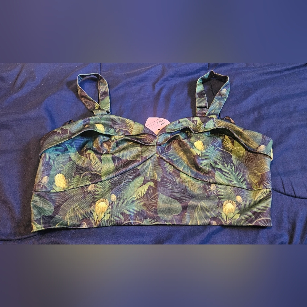 Tropical Leaf Print Women's Top
